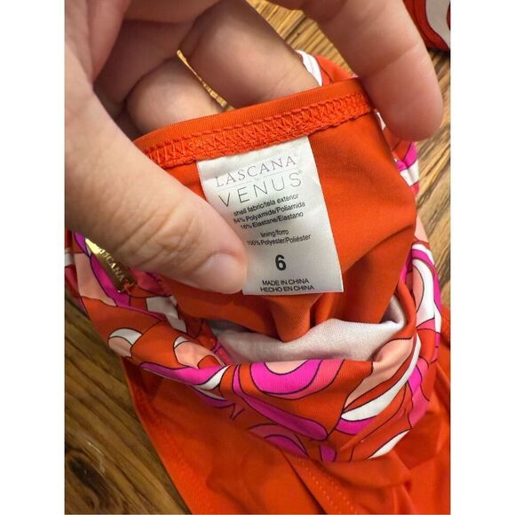 Lascana for Venus Orange Two Piece Swimsuit Bikini Set Size 6 Bottom and A Top - Picture 3 of 6